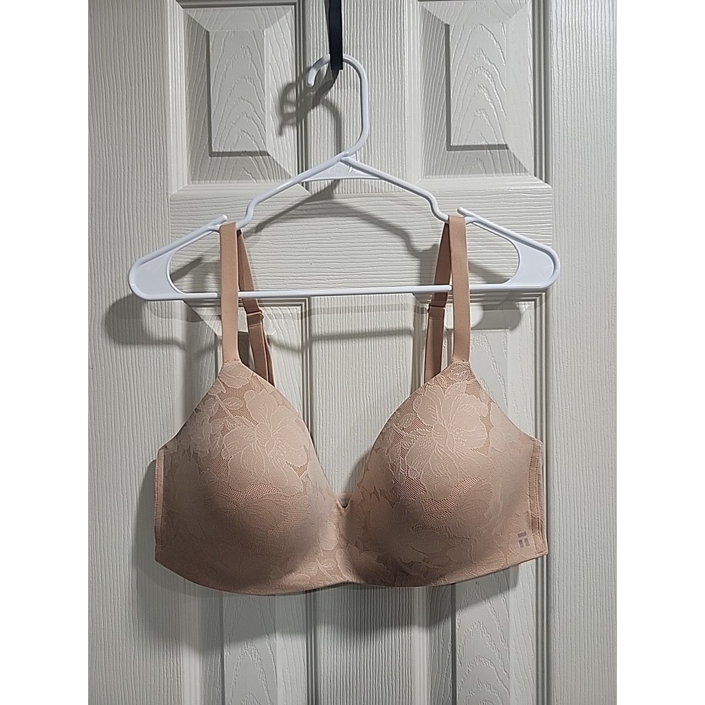 Tommy John Second Skin Lightly Lined Wireless Pull Over Bra Sz 38DD Beige